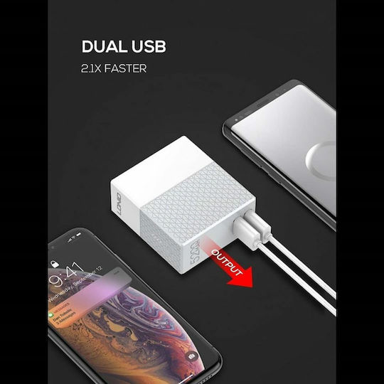 Ldnio PA606 Power Bank 5200mAh με 2 Θύρες USB-A Λευκό