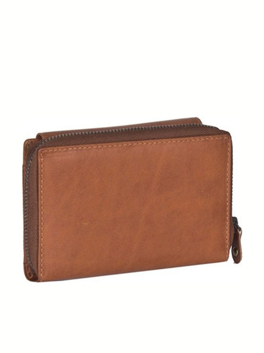 Small Leather Women's Wallet Classic Tabac Brown