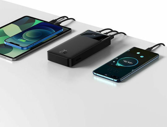 Baseus Bipow PPBD20K Power Bank 20000mAh 20W с 2 USB-A порта и USB-C порт Черен
