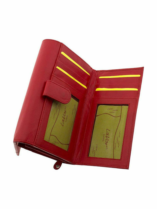 Large Leather Women's Wallet with RFID Red