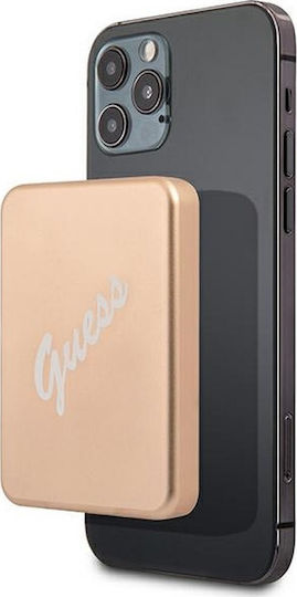 Guess GUPBMSVSLG Magnetic Wireless Power Bank 3000mAh 5W Χρυσό