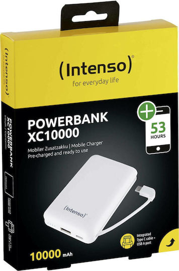 Intenso XS Power Bank 10000mAh με Θύρα USB-A και Θύρα USB-C Λευκό