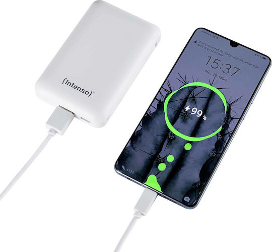 Intenso XS Power Bank 10000mAh με Θύρα USB-A και Θύρα USB-C Λευκό