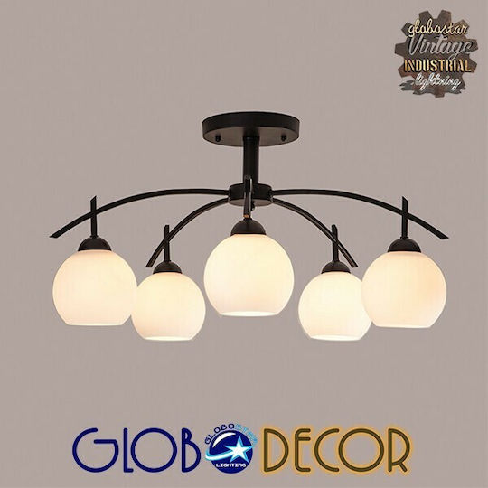 GloboStar Luna Deckenleuchte 63cm Schwarz mit Fassung E27