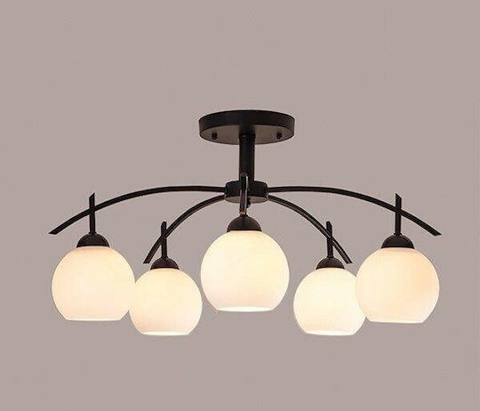GloboStar Luna Deckenleuchte 63cm Schwarz mit Fassung E27