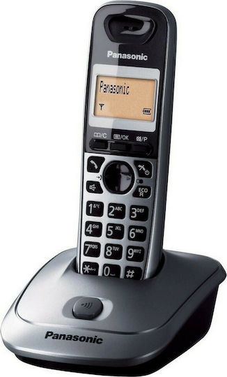 Panasonic KX-TG2511 Ασύρματο Τηλέφωνο με Ελληνικό Μενού Titanium Black