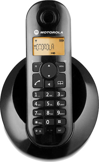 Motorola C601 Ασύρματο Τηλέφωνο με Ελληνικό Μενού Μαύρο