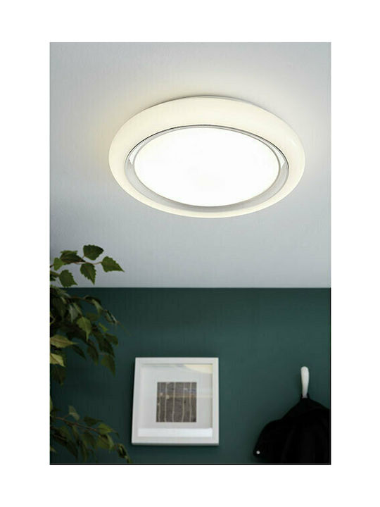 Eglo Capasso Μοντέρνα Μεταλλική Πλαφονιέρα Οροφής με Ενσωματωμένο LED σε Λευκό χρώμα 34cm