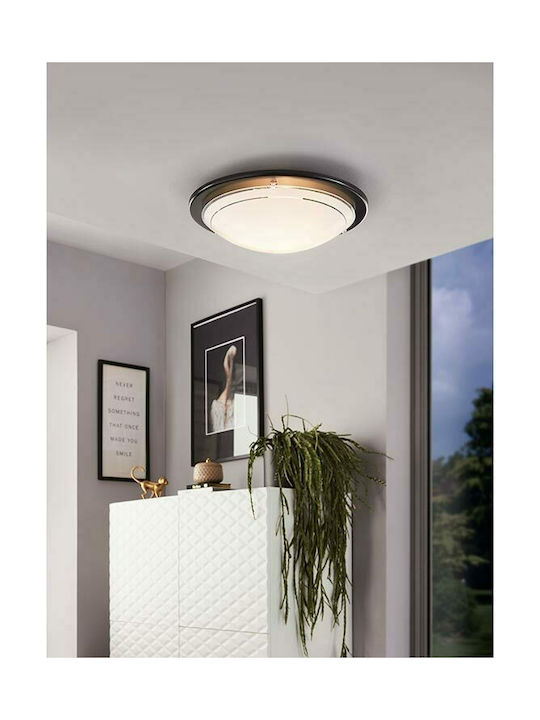 Eglo Planet Ceiling Mount Light 29cm Black with Socket E27