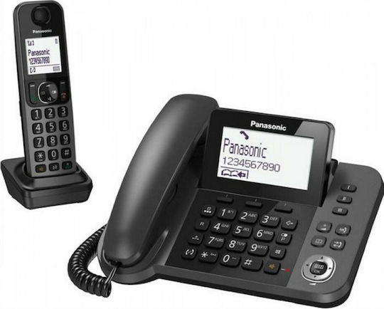 Panasonic KX-TGF310 Ασύρματο Τηλέφωνο Duo με Ελληνικό Μενού Μαύρο