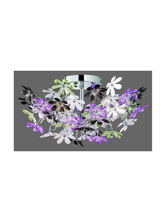 Trio Lighting Flower Πλαφονιέρα Οροφής 51εκ. Πολύχρωμη με Ντουί E14