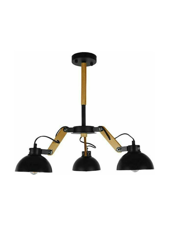 GloboStar Oldschool Ceiling Mount Light 75cm Black with Socket E27