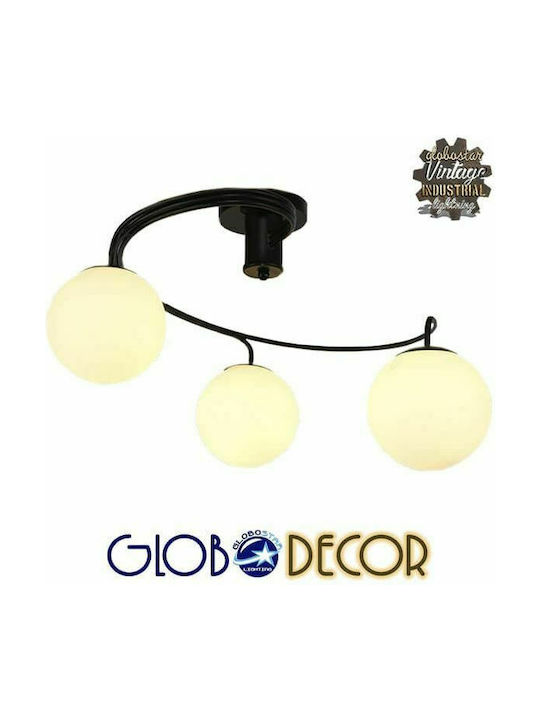 GloboStar Selina Πλαφονιέρα Οροφής 60εκ. Μαύρη με Ντουί E27