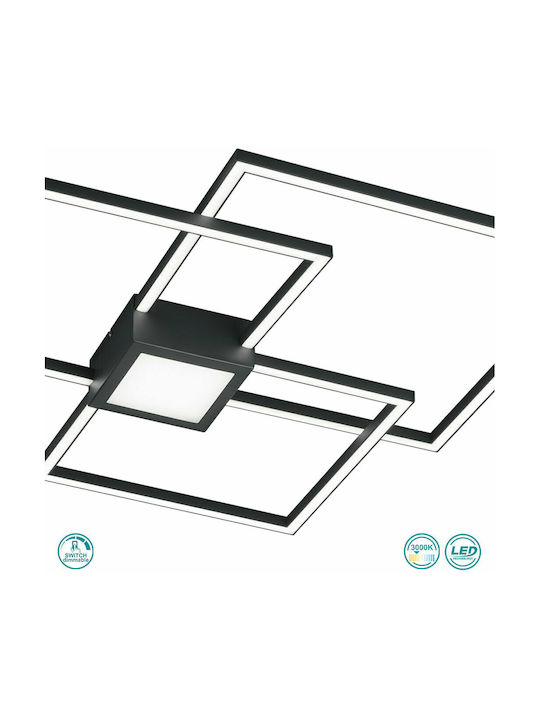 Trio Lighting Hydra Πλαφονιέρα Οροφής 65.5εκ. Ανθρακί με Ενσωματωμένο LED