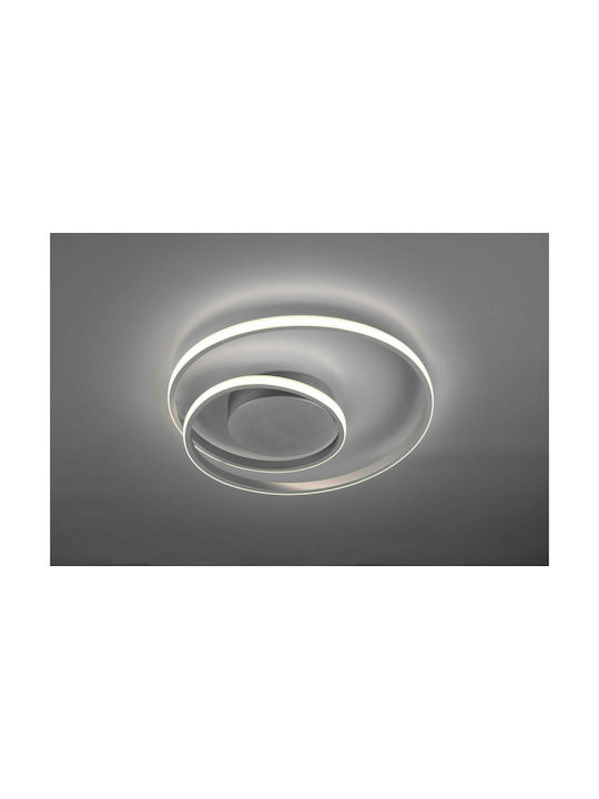 Trio Lighting Zibal Πλαφονιέρα Οροφής 39εκ. Γκρι με Ενσωματωμένο LED