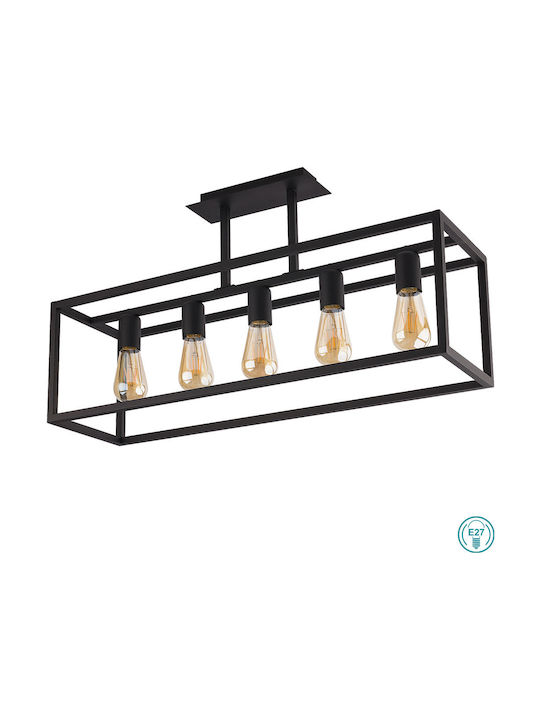 Nowodvorski Crate Vintage Metal Ceiling Light with Socket E27 76pcs Black