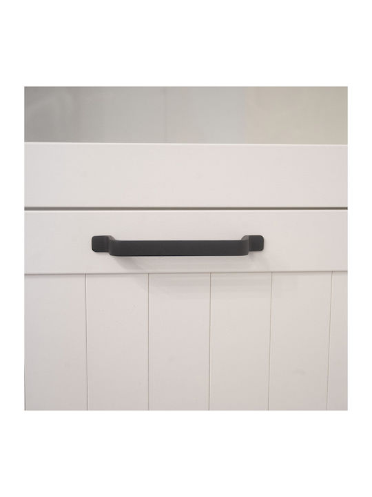 Verne Vitrină de Sufragerie din Placă din Lemn Agregat cu Geam Alb 59.7x37.2x191.6cm