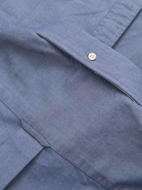 Long-sleeved Cotton Shirt Blue