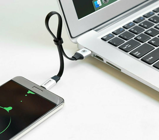 Baseus Nimble Flach USB Typ-C Kabel USB 2.0 männlich - USB-A 40W Schwarz 0.23m CATMBJ-01