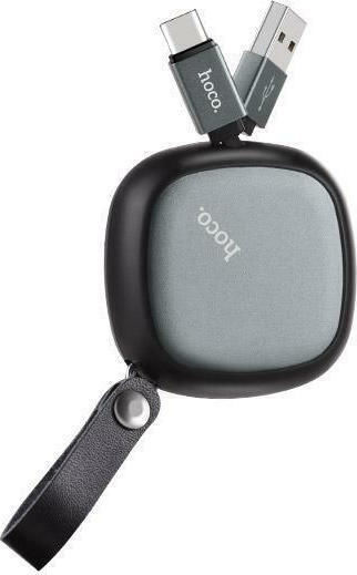 Hoco U33 Retractable USB 2.0 Cable USB-C male - USB-A Μαύρο 0.9m HOC-U33c-BK