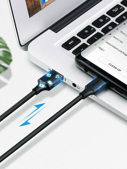 Ugreen US287 USB 2.0 Cable USB-C Male USB-A 60W PD Black 1.5m 60117