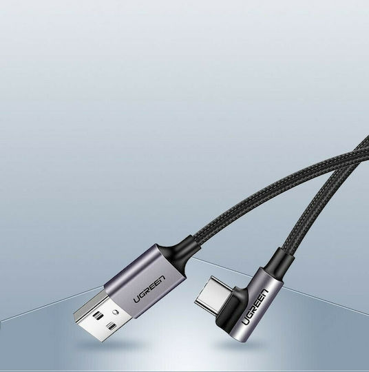 Ugreen Angle (90°) Braided USB 2.0 Cable USB-C Male - USB-A 18W Black 2m 50942