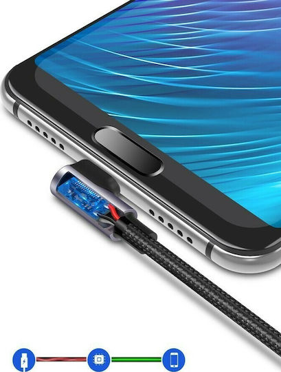 Ugreen Angle (90°) Braided USB 2.0 Cable USB-C Male - USB-A 18W Black 2m 50942