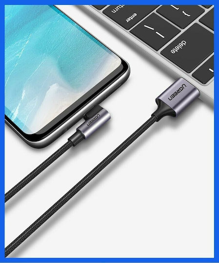 Ugreen Angle (90°) Braided USB 2.0 Cable USB-C Male - USB-A 18W Black 2m 50942
