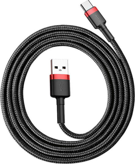 Baseus Cafule Braided USB 2.0 Cable USB-C male - USB-A Μαύρο 1m CATKLF-B91