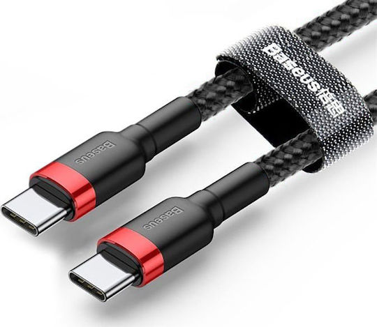 Baseus Cafule Braided USB 2.0 Cable USB-C Male - USB-C 60W PD Black 2m CATKLF-H91