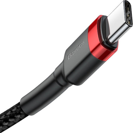 Baseus Cafule Braided USB 2.0 Cable USB-C Male - USB-C 60W PD Black 2m CATKLF-H91
