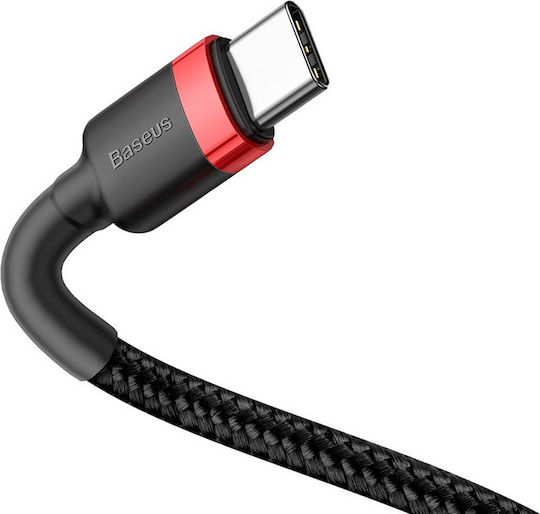 Baseus Cafule Braided USB 2.0 Cable USB-C Male - USB-C 60W PD Black 2m CATKLF-H91