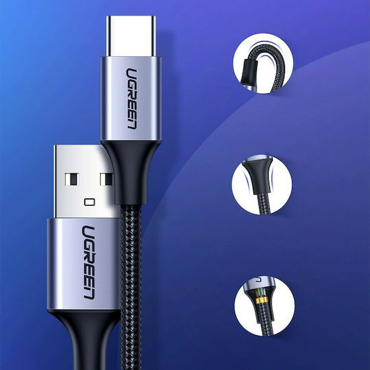 Ugreen Braided USB 2.0 Cable USB-C Male - USB-A Black 0.5m 60125