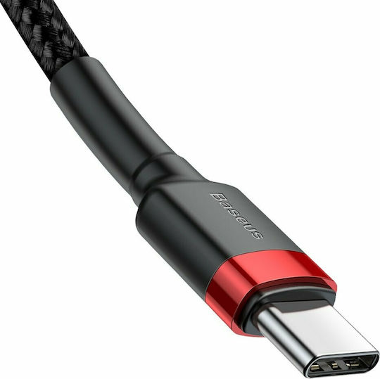 Baseus Cafule Braided USB 2.0 Cable USB-C Male - USB-C 60W PD Black 2m CATKLF-H91