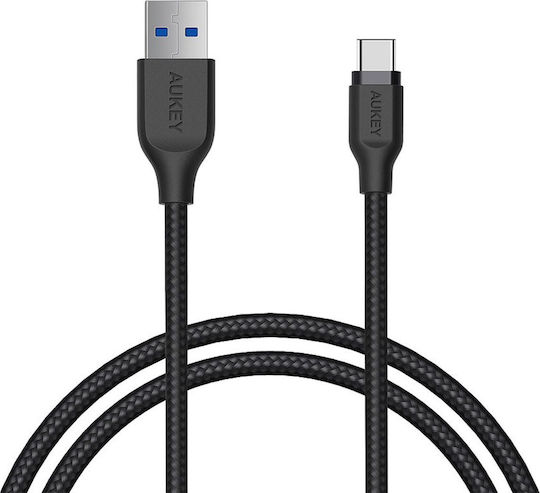 Aukey Braided USB 3.0 Cable USB-C male - USB-A 60W Black 1.2m (CB-AC1)