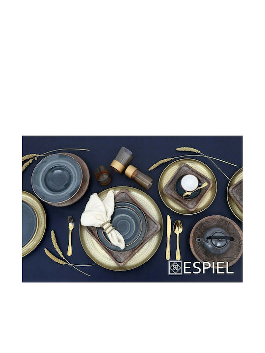 Espiel Aluminum Round Decorative Tray Aluminum Serving Platter 19.5cm 19.5x19.5x1.5cm 4pcs