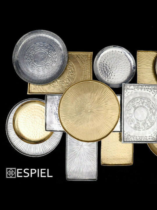 Espiel Aluminum Round Decorative Tray Aluminum Serving Platter 19.5cm 19.5x19.5x1.5cm 4pcs