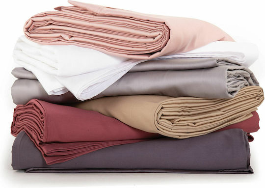 Nef-Nef Homeware Sheet Super-Double with Elastic 160x200+35cm. Elements Beige