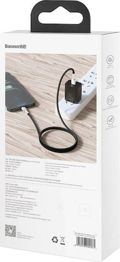 Baseus Cafule Metal Braided USB-C to Lightning Cable 20W Black 1m (CATLJK-A01)