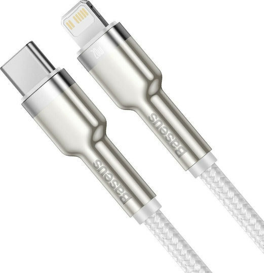 Baseus Cafule Metal Braided USB-C to Lightning Cable 20W White 2m (CATLJK-B02)