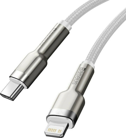 Baseus Cafule Metal Braided USB-C to Lightning Cable 20W White 2m (CATLJK-B02)