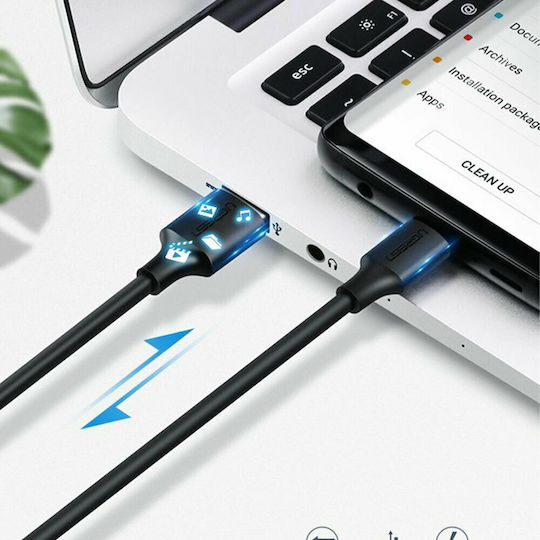 Ugreen US287 USB 2.0 Cable USB-C Male - USB-A 60W PD Black 0.5m 60115