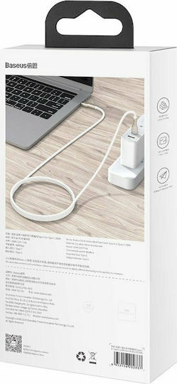 Baseus Cafule Metal Braided USB 2.0 Cable USB-C Male - USB-C 100W PD Black 2m CATJK-D01