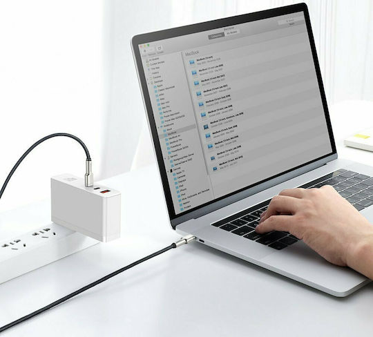 Baseus Cafule Metal Braided USB 2.0 Cable USB-C Male - USB-C 100W PD Black 2m CATJK-D01