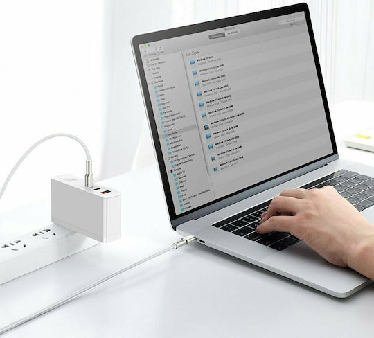 Baseus Cafule Metall Geflochtenes USB 2.0 Kabel USB-C männlich - USB-C 100W PD Weiß 2m CATJK-D02
