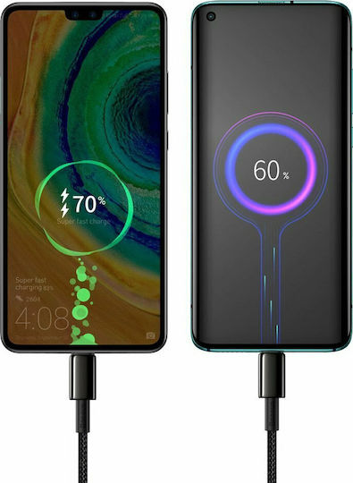 Baseus Tungsten Braided USB 2.0 Cable USB-C male - USB-C 100W PD Μαύρο 2m CATWJ-A01