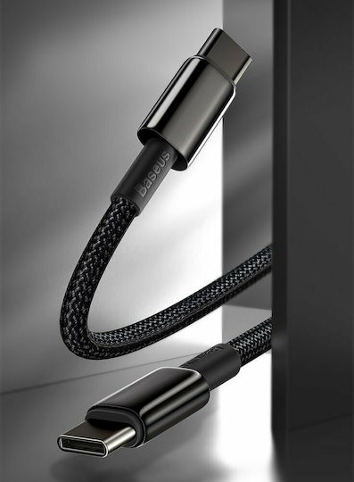 Baseus Tungsten Braided USB 2.0 Cable USB-C male - USB-C 100W PD Μαύρο 2m CATWJ-A01