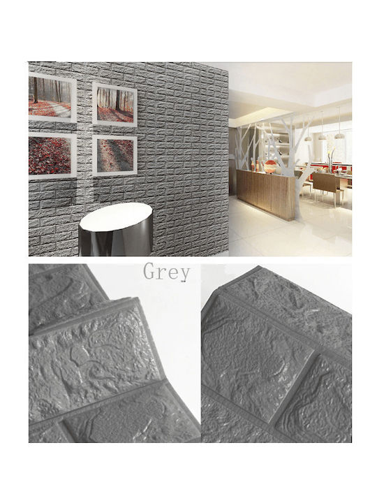 3D Wandpaneele Selbstklebend Grau Grau 70x77cm