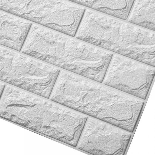 3D Wandpaneele Schaumstoff Selbstklebend Weiß Foam Weiß 75x70cm