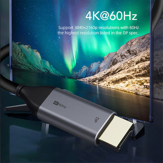 Cabletime C160 Video Cable USB-C male - DisplayPort Μαύρο 1.8m CT-C160-PU31